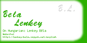 bela lenkey business card